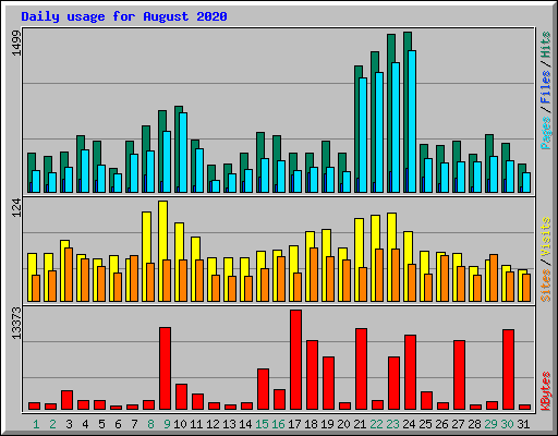 Daily usage for August 2020