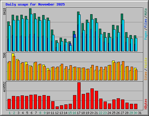 Daily usage for November 2025
