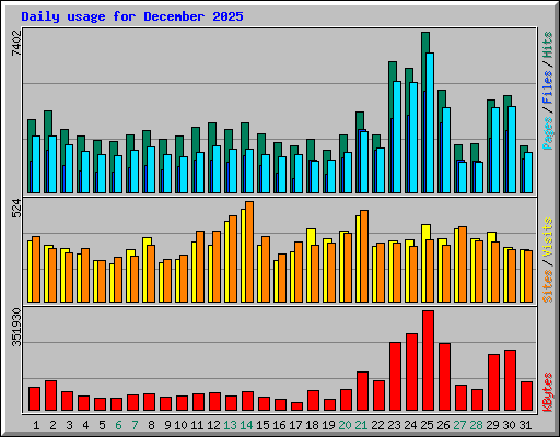 Daily usage for December 2025