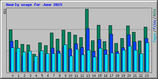 Hourly usage for June 2015