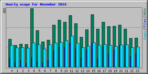 Hourly usage for November 2019