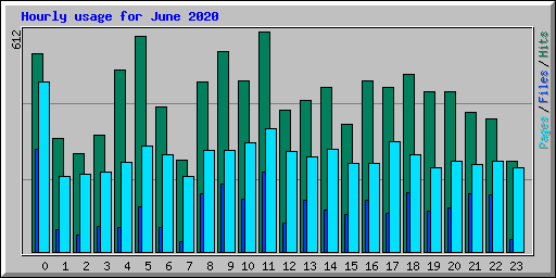 Hourly usage for June 2020