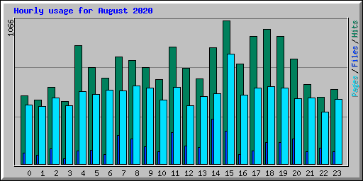 Hourly usage for August 2020