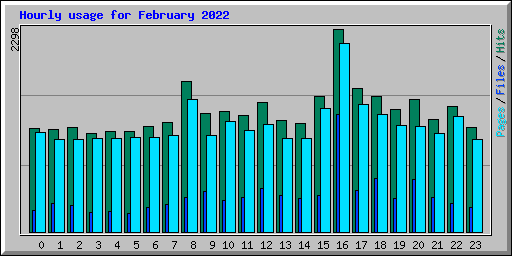 Hourly usage for February 2022