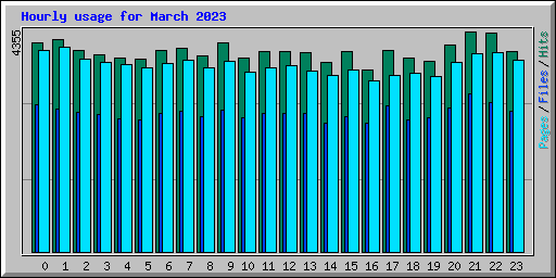 Hourly usage for March 2023