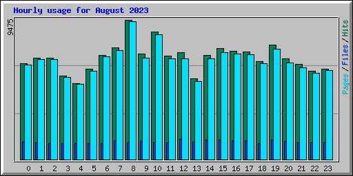 Hourly usage for August 2023